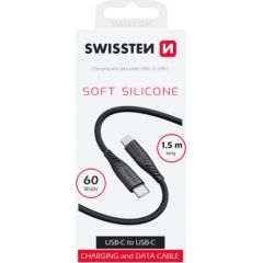Swissten Soft Silicone Kabelis USB-C / USB-C / 1.5m / 60w