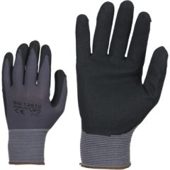 Cimdi neilona ar raupju nitrila pārkl.  8.izm Telpu tīrīšanas un uzkopšanas piederumi