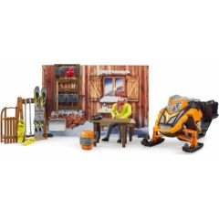 BRUDER mountain hut with snowmobil, 63102