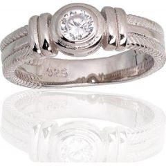 Серебряное кольцо #2101796(PRh-Gr)_CZ, Серебро 925°, родий (покрытие), Цирконы, Размер: 18, 4.3 гр.
