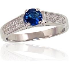 Серебряное кольцо #2101649(PRh-Gr)_CZ+CZ-B, Серебро 925°, родий (покрытие), Цирконы, Размер: 16.5, 2.2 гр. Sieviešu