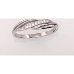 Серебряное кольцо #2101476(PRh-Gr)_CZ, Серебро 925°, родий (покрытие), Цирконы, Размер: 16, 1.5 гр.