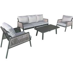 Dārza mēbeļu komplekts, galds, 3-vietīgs dīvāns, 2xkrēsli