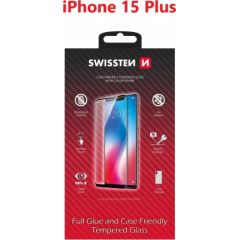 Swissten Full Face Tempered Glass Aizsargstikls Pilnam Ekrānam Apple iPhone 15 Plus
