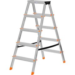 Krause Dopplo double-sided step ladder silver