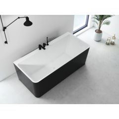 Vento Акриловая ванна со смесителем 170X80X60 черная (внутри белая)