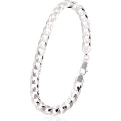 Серебряная цепочка Картье 6.9 мм, алмазная обработка граней #2400063-bracelet, Серебро 925°, длина: 23 см, 14.5 гр.