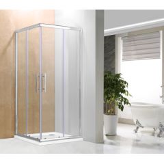 Dušas stūris Vento Firenze kvadrāts, 90*90*195, stikls 6mm Easy Clean,  hromēts profils, bez paliktņa