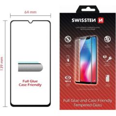 Swissten Full Face 5D Tempered Glass Aizsargstikls Pilnam Ekrānam Samsung A40 Melns