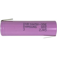 Uzlādējams akumulators 18650 3.6V 3450mAh 8A Li-ion ar lodēšanas spailēm INR18650 35E SAMSUNG