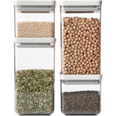 BRABANTIA kārbu komplekts 4gb., 2x0,7L+2x1,6L, Light Grey - 122569 Citi trauki