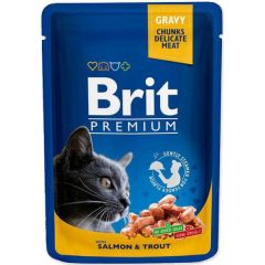 BRIT Premium Cat Salmon&Trout  - wet cat food - 100g