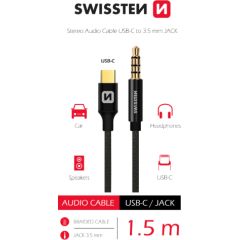 Swissten Textile Аудио Адаптер USB-C / 3,5 mm / 1.5m