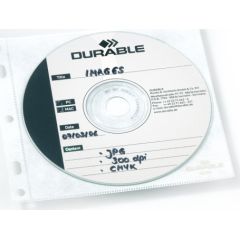 Kabatas CD/DVD diskiem DURABLE, caurspīdīgs, 10 gab./iepak.