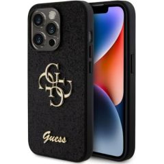 Guess iPhone 15 Pro Fixed Glitter 4G Metal Logo Case Apple Black
