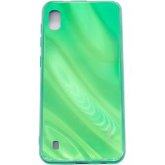 Evelatus Galaxy A10 Water Ripple Full Color Electroplating Tempered Glass Case Samsung Green