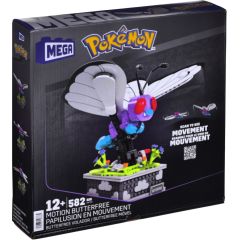 Mattel Mega Pokémon Building Toys, Motion Butterfree Collectible with Mechanized Movement and Display Case for Adult Builders and Collectors HKT22