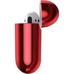 Baseus Metallic Shining Ultra-thin Silicone Protector Case with Hook for Airpods 1 / 2  Red