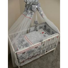 Bērnu gultas veļas komplekts Mika 120x90x360, pelēks
