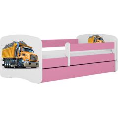 Gulta Babydreams - Kravas automašīna, rozā, 180x80, ar atvilktni