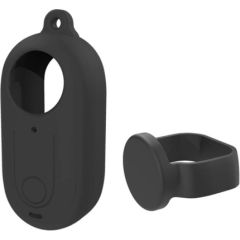 Camera Silicone Case Puluz with Lens Cover for Insta360 GO 3 Black Sporta kameru aksesuāri