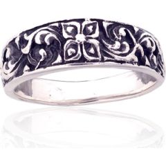 Серебряное кольцо #2101871(POx-Bk), Серебро 925°, оксид (покрытие), Размер: 17, 3.1 гр.