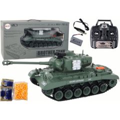 Import Leantoys Leopard RC Tank Remote Controlled Cannon 1:18 Gray