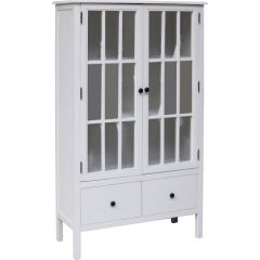 Display cabinet DEVON 80.5x35xH136cm, white