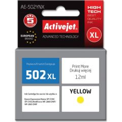 Activejet AE-502YNX ink (replacement for Epson 502XL W44010; Supreme; 12 ml; yellow) Tintes printeru izejmateriāli