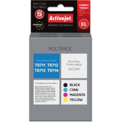 Activejet AEB-715N ink (replacement for Epson T0715; Supreme; 4 x 15 ml; black, magenta, cyan, yellow) Tintes printeru izejmateriāli