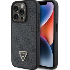Guess PU Leather 4G Triangle Strass Case Защитный Чехол для iPhone 15 Pro Max