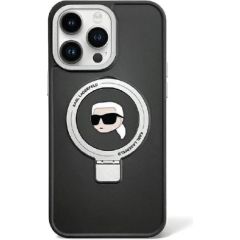 Karl Lagerfeld Ring Stand Karl Head MagSafe Back Case Aizsargapvalks Priekš Apple iPhone 15 Pro