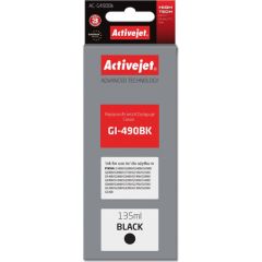 Activejet AC-G490Bk ink for Canon printer; Canon GI-490BK replacement; Supreme; 135 ml; black Tintes printeru izejmateriāli
