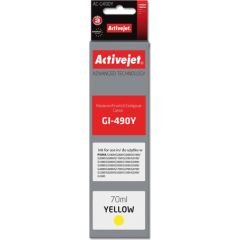 Activejet AC-G490Y ink for Canon printer; Canon GI-490Y replacement; Supreme; 70 ml; yellow Tintes printeru izejmateriāli