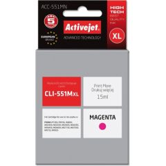 Activejet ACC-551MN ink (replacement for Canon CLI-551M; Supreme; 15 ml; magenta) Tintes printeru izejmateriāli