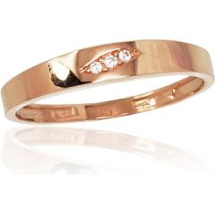 Золотое кольцо #1100830(Au-R)_CZ, Красное Золото 585°, Цирконы, Размер: 17.5, 1.39 гр.
