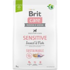 BRIT Care Dog Sustainable Sensitive Insect & Fish - dry dog food - 3 kg Suņu barība