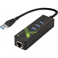 Techly IDATA USB-ETGIGA-3U2 laptop dock/port replicator USB 3.2 Gen 1 (3.1 Gen 1) Type-A Black