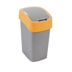 Curver Atkritumu spainis Flip Bin 10L sudraba/dzeltens Atkritumu tvertnes
