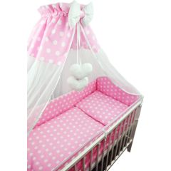 Sešu daļu gultas veļas komplekts 120x90 40x60 cm, rozā