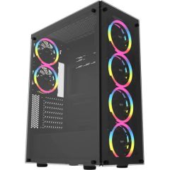 Computer Case Darkflash Phantom + 6 fans (black)