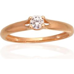 Золотое кольцо #1100954(Au-R)_CZ, Красное Золото 585°, Цирконы, Размер: 16.5, 1.18 гр.