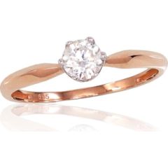 Золотое кольцо #1100856(Au-R+PRh-W)_CZ, Красное Золото 585°, родий (покрытие), Цирконы, Размер: 16.5, 1 гр.