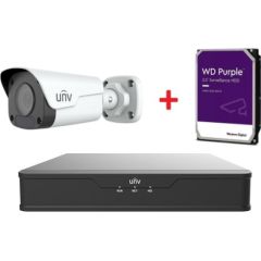 Uniview UNV 4MP IP videonovērošanas komplekts ar PoE (NVR + 8 bullet kameras + HDD disks dāvanā)
