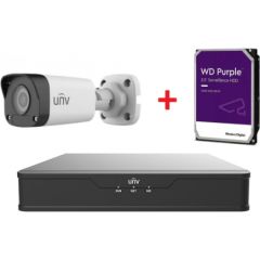 Uniview UNV 2MP IP videonovērošanas komplekts ar PoE (NVR + 8 bullet kameras + HDD disks dāvanā)