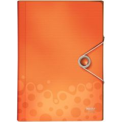 Filing folder with eraser Leitz WOW, A4, plastic, orange, 6 compartments 0816-104