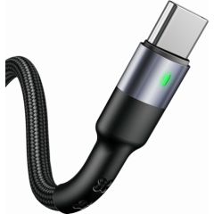 USAMS Kabel pleciony U26 USB-C 1m 1szt. for set 3A Fast Charging czarny|black SJ313TC01 (US-SJ313)