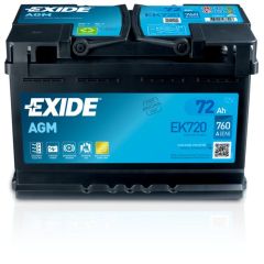 Akumulators EXIDE 72Ah/760A AGM (Labais+) 278x175x190 B13 (AGM)