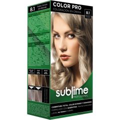 EC SUBLIME PROFESSIONAL HAIR COLOR CREAM COLOR PRO 8.1 ASH BLONDE 50 ML - Краска для волос с кератином