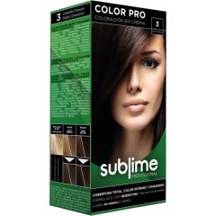 EC SUBLIME PROFESSIONAL HAIR COLOR CREAM COLOR PRO 3 DARK CHESTNUT 50 ML - Matu krāsa ar keratīnu